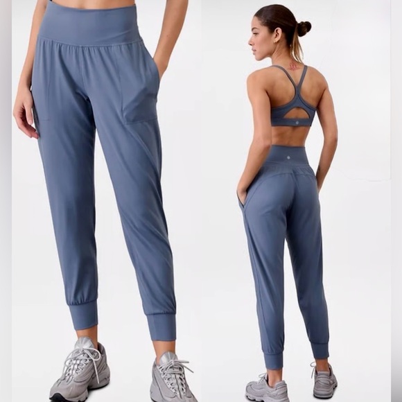 Athleta Pants - NWOT Athleta Salutation Shadow Blue Joggers Sz Large